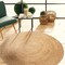 Edge Collections - 5' - Natural - Handwoven Natural Jute Round Rug for Rustic Home Decor - 1 Piece